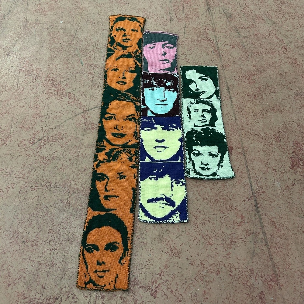 Unbranded Pop Art Portrait Scarf Set Unisex OS Multicolor Beatles Hollywood H2
